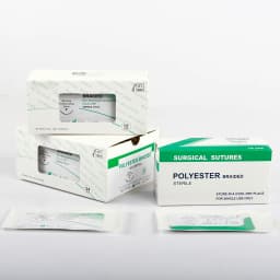 12pcs Absorbable Suture Thread Pet Dog Specific PGA 75CM With Needle 2/0 3/0 4/0 5/0 Teaching Demonstrations Exercises Use