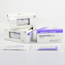 12pcs Absorbable Suture Thread Pet Dog Specific PGA 75CM With Needle 2/0 3/0 4/0 5/0 Teaching Demonstrations Exercises Use