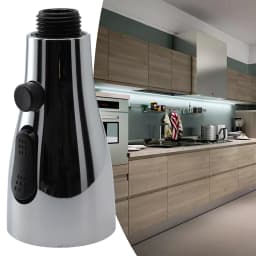 Kitchen Pull-Out Faucet Nozzles Universal 1/2" Fitting ABS 3 Spray Patterns Replacement Or Spare Nozzles Heads For Sink Faucets
