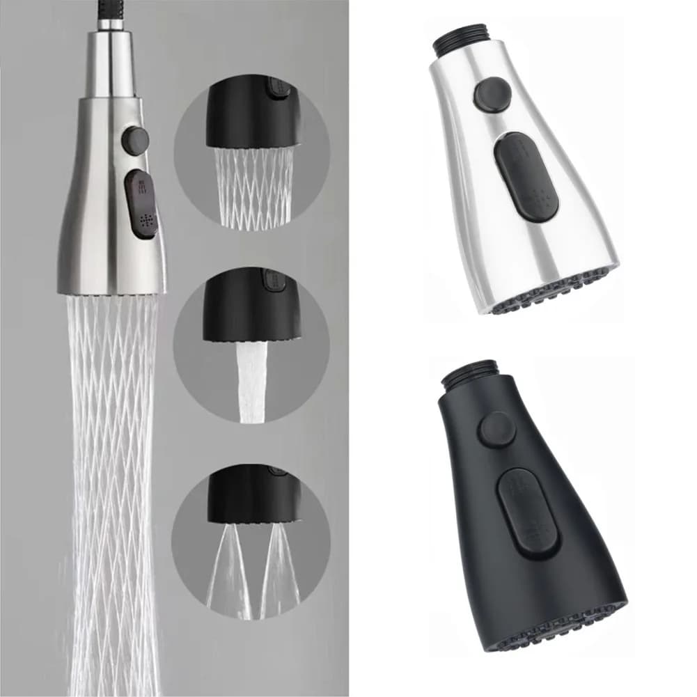Kitchen Pull-Out Faucet Nozzles Universal 1/2" Fitting ABS 3 Spray Patterns Replacement Or Spare Nozzles Heads For Sink Faucets