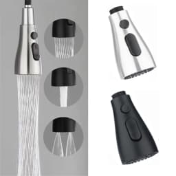 Kitchen Pull-Out Faucet Nozzles Universal 1/2" Fitting ABS 3 Spray Patterns Replacement Or Spare Nozzles Heads For Sink Faucets