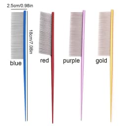 Stainless Steel Pet Flea Comb Non-rust Dense Tooth Dog Grooming Comb Colorful Pet Hair Comb for Dogs Puppy Cats