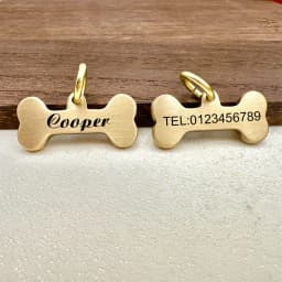 New Bone Personalized Dog Tag Name Pet ID Tag Solid Brass Pets Anti-lost Tag Puppy Accessories Dogs Collar Customized Engraved