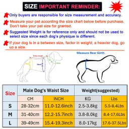1PC Washable Male Dog Diaper Reusable Pet Sanitary Panties Nappy Belly Band Wrap Diapers Absorbent Leak Proof Pee Pant for Dogs
