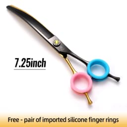 Fenice 7.25 Inch JP440C Professional Dog Grooming Scissors Curved Chunkers Thinning Shears for Pet Hair Cutting Tijeras Tesoura