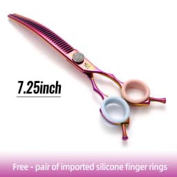 Fenice 7.25 Inch JP440C Professional Dog Grooming Scissors Curved Chunkers Thinning Shears for Pet Hair Cutting Tijeras Tesoura
