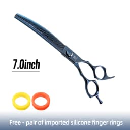 Fenice 7.25 Inch JP440C Professional Dog Grooming Scissors Curved Chunkers Thinning Shears for Pet Hair Cutting Tijeras Tesoura