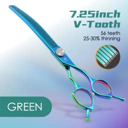 Fenice 7.25 Inch JP440C Professional Dog Grooming Scissors Curved Chunkers Thinning Shears for Pet Hair Cutting Tijeras Tesoura