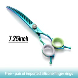 Fenice 7.25 Inch JP440C Professional Dog Grooming Scissors Curved Chunkers Thinning Shears for Pet Hair Cutting Tijeras Tesoura