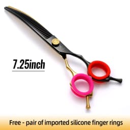 Fenice 7.25 Inch JP440C Professional Dog Grooming Scissors Curved Chunkers Thinning Shears for Pet Hair Cutting Tijeras Tesoura