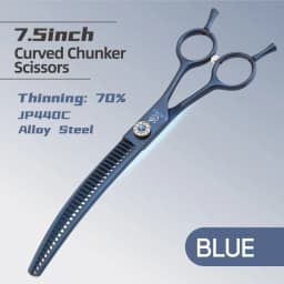 Fenice 7.25 Inch JP440C Professional Dog Grooming Scissors Curved Chunkers Thinning Shears for Pet Hair Cutting Tijeras Tesoura