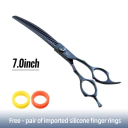 Fenice 7.25 Inch JP440C Professional Dog Grooming Scissors Curved Chunkers Thinning Shears for Pet Hair Cutting Tijeras Tesoura
