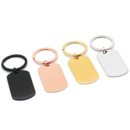 50Sets Dog Id Tags Stainless Steel Rectangle Blank Stamping Pendants Military Soldier Card Jewelry Making DIY Necklacer Key Ring