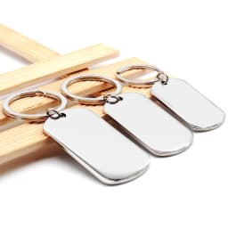 50Sets Dog Id Tags Stainless Steel Rectangle Blank Stamping Pendants Military Soldier Card Jewelry Making DIY Necklacer Key Ring