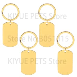 50Sets Dog Id Tags Stainless Steel Rectangle Blank Stamping Pendants Military Soldier Card Jewelry Making DIY Necklacer Key Ring