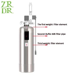 ZRDR Aquarium CO2 Gas Cylinder Generator Filter Element Filter Tube Fish Tank CO2 Carbon Fiber Filter Element Accessories