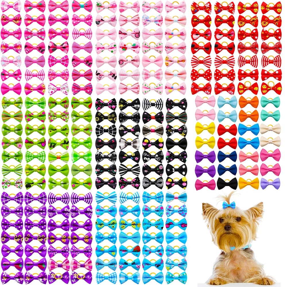30PCS Pet Dog Cat Puppy Grooming Bows Pet Hair Accessories Decorate Hair for Small Dog Hair Rubber Band Dog Supplier