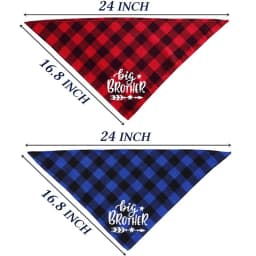 Big Brother Plaid Dog Bandana Pregnancy Announcement Dog Bandana Gender Reveal Photo Prop Pet Scarf Accessories Pet Scarves