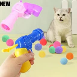 New Colors Cat Toys Cat Plush Ball Shooting Gun Silent Toy Interactive Relief Self Hi Fun Micr Elastic Static Sticking Fur Balls