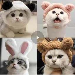 Cute Bear Rabbit Hooded Pet Cat Dog Accessories Cosplay Cat Hat Winter Lovely New Year Puppy Headgear Soft Velvet Pets Supplies