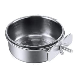 Rabbit Pet Food Dish Hamster Stainless Steel Clamp-on Water Drinker Bird Feeder Parrot Feeding Bowl Cage Cup