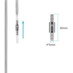 2pcs Aquarium CO2 Check Valve Stainless Steel Carbon Dioxide Diffuser Anti Return Water Gas Equipment Fish Tank Accessories