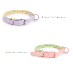 Pet Collar Cute Fashion Nylon Webbing Dog Lead Collar Candy Style Handmade Webbing PVC Neck Ring Cool Waterproof Dogs Supplies