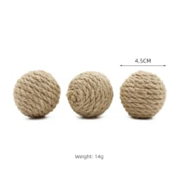 10pcs Solid Colored Sisal Ball Cat Teasing Toy Ball Self Hi Grinding Teeth Durable Cat Teasing Stick Cat Making Sound Bell Ball