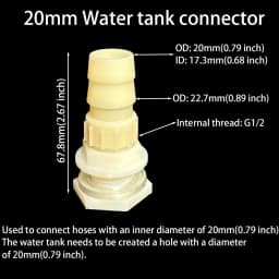 2Pcs Water Tank Hose Connector G1/2 inch DN15 Thread Outlet Plastic Poultry Pet Farming Pagoda Joint Coupling Irrigation
