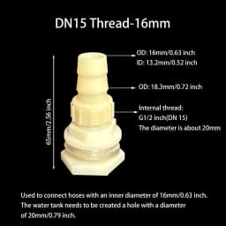 2Pcs Water Tank Hose Connector G1/2 inch DN15 Thread Outlet Plastic Poultry Pet Farming Pagoda Joint Coupling Irrigation