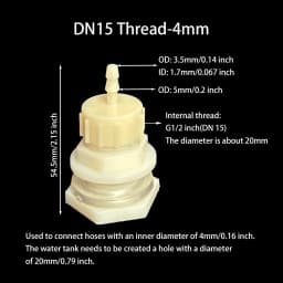 2Pcs Water Tank Hose Connector G1/2 inch DN15 Thread Outlet Plastic Poultry Pet Farming Pagoda Joint Coupling Irrigation