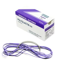 12pcs Absorbable Suture Thread Pet Dog Specific PGA 910 75CM 90CM With Needle 2/0 3/0 4/0 5/0 Teaching Clinic Hospital Exercises