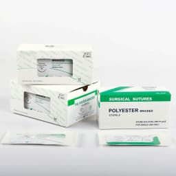 12pcs Absorbable Suture Thread Pet Dog Specific PGA 910 75CM 90CM With Needle 2/0 3/0 4/0 5/0 Teaching Clinic Hospital Exercises