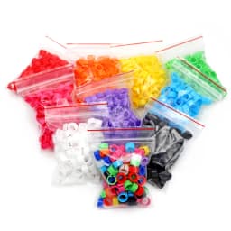 100Pcs Birds Pigeon Foot Rings Small Poultry Foot Ring 10 Colors Plastic Dove Clip Quail Pigeon Foot Ring Pet Bird Supplies