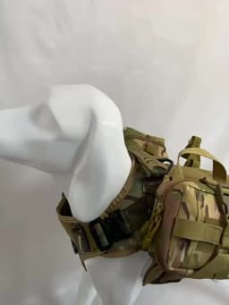 3Pcs Dog Tactical Bags Attaching on Harness Vest 2Pcs Pouch Molles and 1 Belt Bottle Holder Waist Military Training Carrier