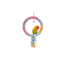 Screw Head Colored Cotton Parrot Pole Sturdy Hanging Clip Swing Colorful Perch Flexible Comfortable Parrot Standing Woven Rope