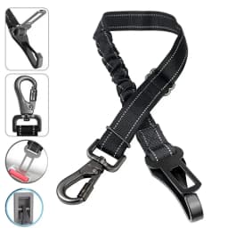 3 In 1 Pet Dog Car Seat Belt Nylon Reflective Adjustable Pet Seat Vehicle Lead Clip Safety Traction Rope for Small Large Dogs