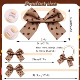 10PCS Heart Print Dog Bow Ties Adjustable Puppy Bowties Small Pet Bows Collars For Dogs and Cats Fashion Dog Grooming Supplies
