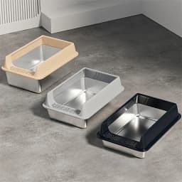 Stainless Steel Litter Box, Semi-enclosed Splash-proof And Leak-proof Design, Removable Lid, Suitable For Big Cats, And More