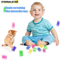 Durable Colorful Spiral Coil Cat Spring Toy Interactive Durable Gauge Kitten Plaything for Indoor Hunting Pet Supplies 5/200 Pcs