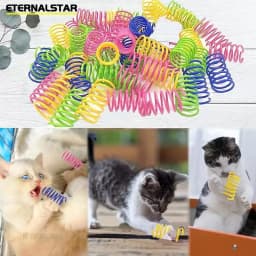 Durable Colorful Spiral Coil Cat Spring Toy Interactive Durable Gauge Kitten Plaything for Indoor Hunting Pet Supplies 5/200 Pcs