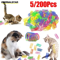 Durable Colorful Spiral Coil Cat Spring Toy Interactive Durable Gauge Kitten Plaything for Indoor Hunting Pet Supplies 5/200 Pcs