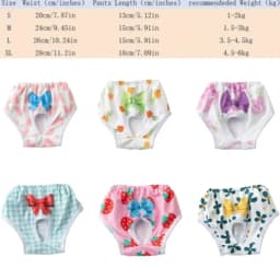 New Washable Dog Physiological Pants Leakproof Cartoon Pet Diaper Reusable Breathable Dog Menstrual Pants