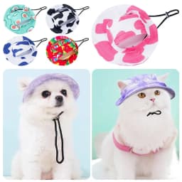 Fashion Adjustable Pet Sun Cap Anti Stripping Sun Protection Sport Hat Breathable Dog Bucket Hat Outdoor