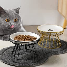 1pcs Ceramic Cat Food Bowl Wide Safe Pets Water Food Bowls Non Slip Shallow Dish for Kitten Puppy Food Water Feeding