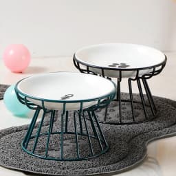 1pcs Ceramic Cat Food Bowl Wide Safe Pets Water Food Bowls Non Slip Shallow Dish for Kitten Puppy Food Water Feeding