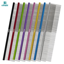 Oitabi Professional Pet Grooming Comb for Removing Matted Fur, Prevents Knots and Mats, Long Teeth Long & Short Haired Pet Comb