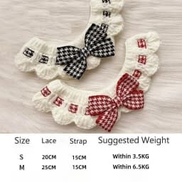 Red and Black Checkered Houndstooth Pet Collar Bib Water Towel Knitted Collar Decoration Used for Small Pets Bow Tie Accessories