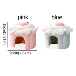 Cake Shape Pet Hideout House Strawberry Design Soft Hamster Warm Nest Comfortable Hamster Shelter House