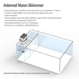 Bubble Magus BM Mini Q Internal Built-in Hanging Cylinder Type Nano Protein Skimmer for 20 Gallons/75L Marine Aquarium Tank
